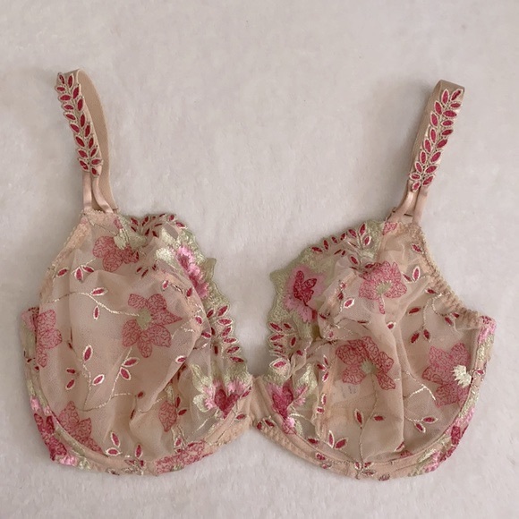 Prima Donna | Floral Embroidered Unlined Sheer Mesh Underwire Bra 016-1905 34DDD - Picture 14 of 14